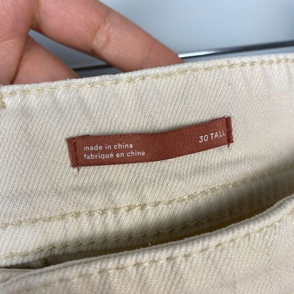 Anthropologie Pilcro Ivory/Cream Slim Boyfriend Tall Jeans With Colorful Embroid - Picture 8 of 16